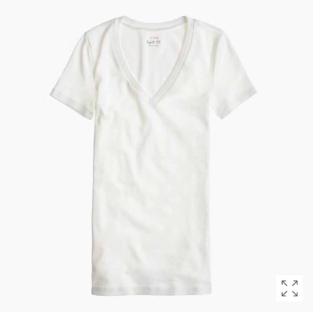 J. Crew Perfect-fit V-neck Tee (NWT) - White